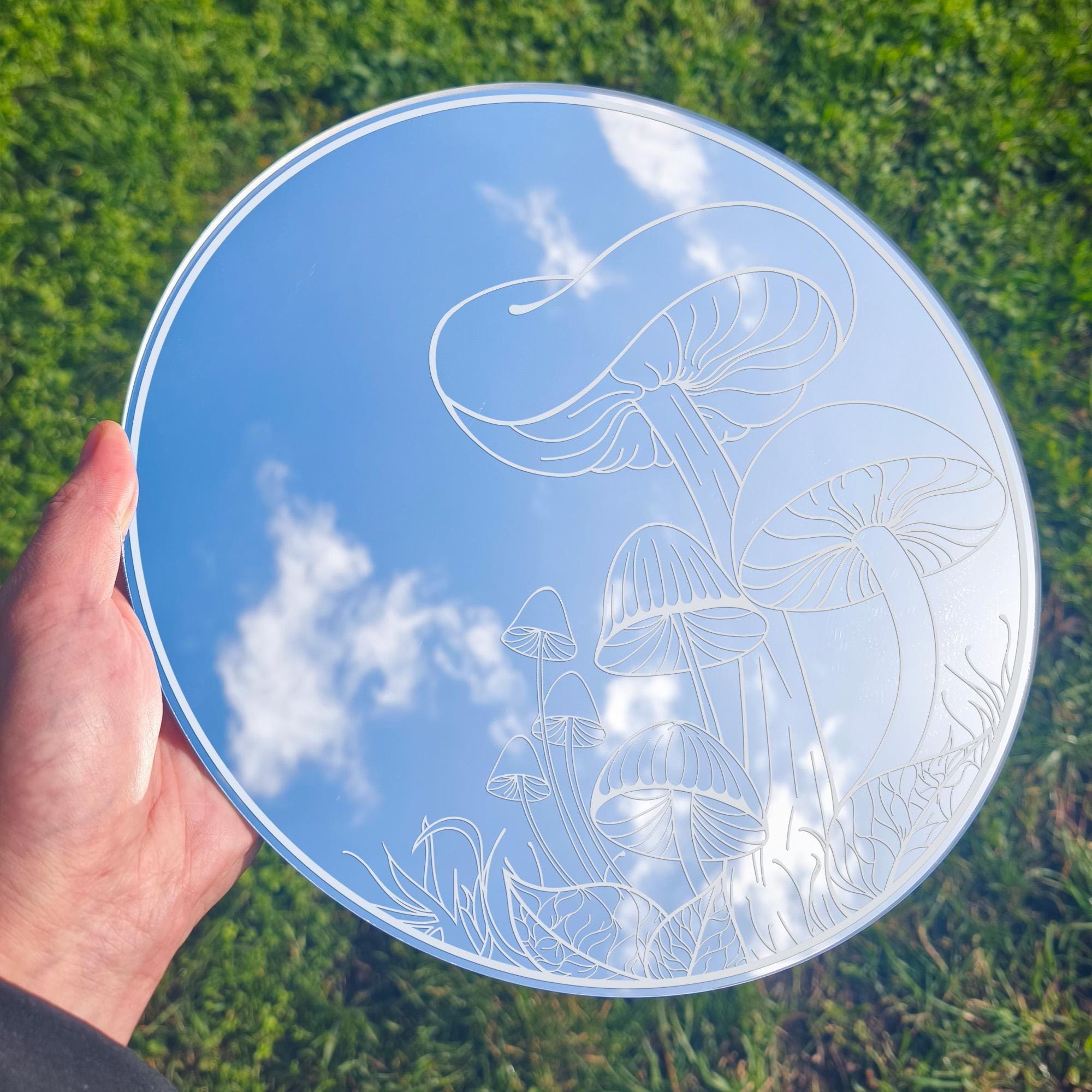 Mystical Mushroom Circle Laser Engraved Wall Art Nature Decor Fungi Woodland Gift Home Decoration